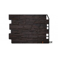 Фасадная панель ПВХ FineBer (Файнбир) Дачный Скол 3D-Facture Темно-коричневый