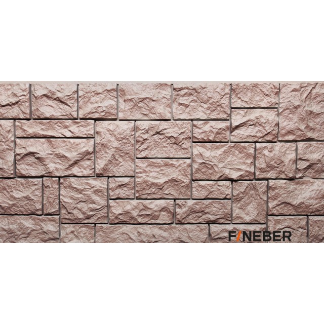 Фасадная панель ПВХ FineBer (Файнбир) Камень Дикий Терракотовый