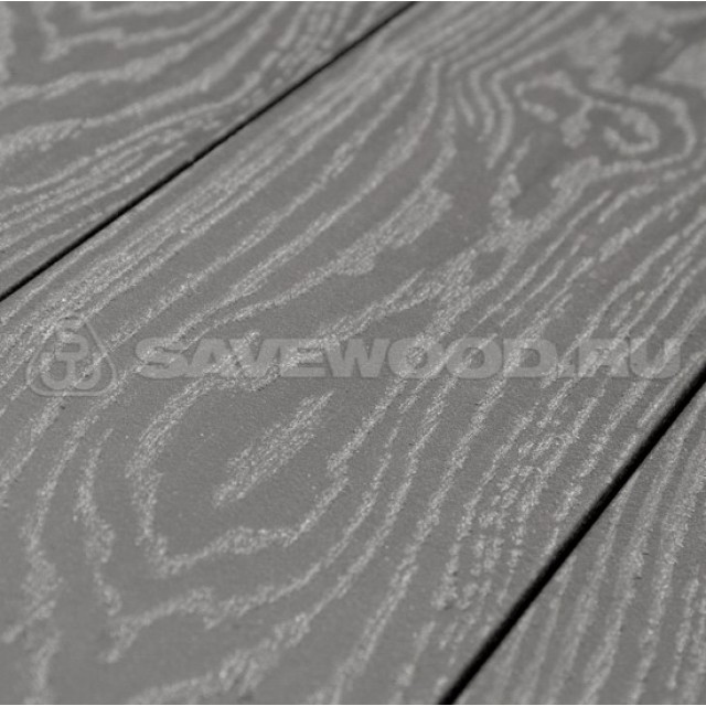 Террасная доска ДПК с тиснением Savewood Salix (4м или 6м, распил в размер) Пепельный